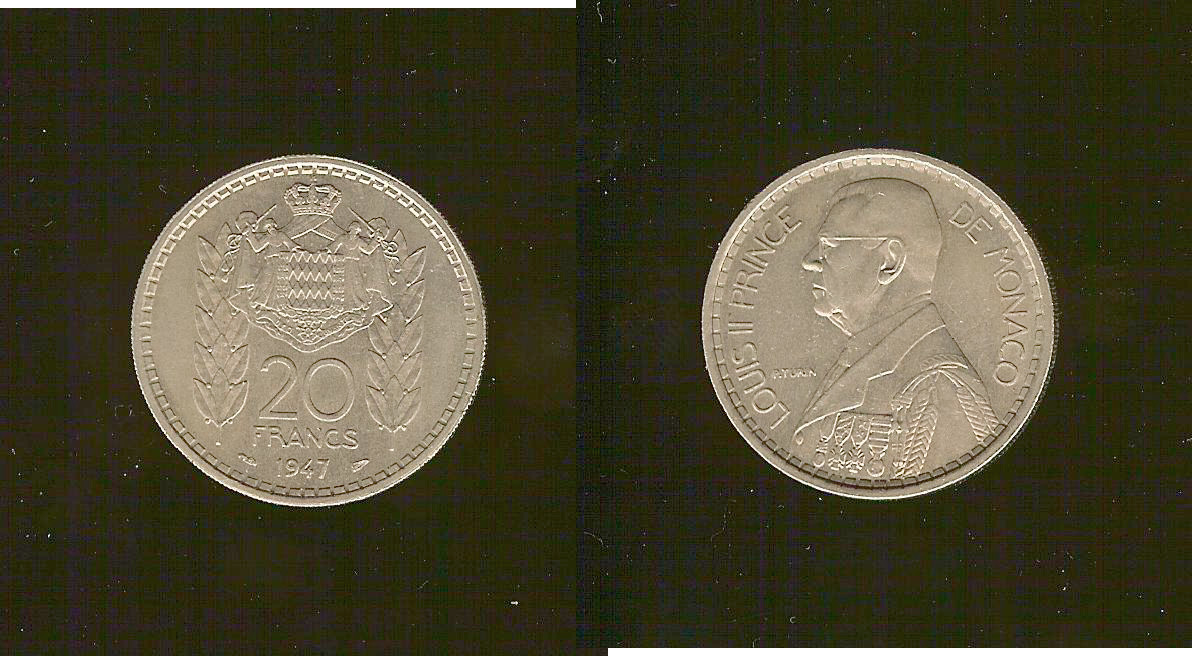 Monaco 20 francs 1947 Unc